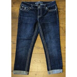 Paisley Sky Jeans White Stitch Straight Leg Women Size 4 (29x22)